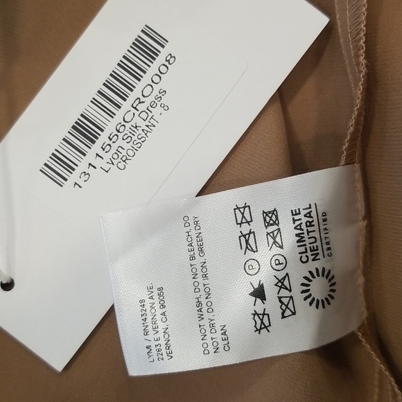 💕REFORMATION💕 Lyon Silk Dress ~ Croissant 8 NWT - Picture 13 of 14